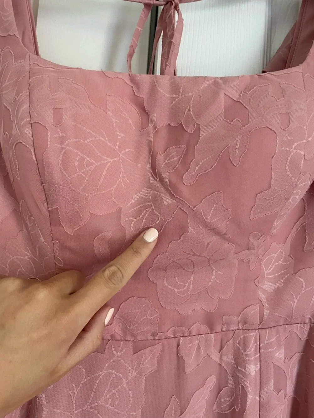 Azazie Bondi Rosette A-Line Side Slit Floral Burnout Dress - Size 12 - Picture 14 of 16